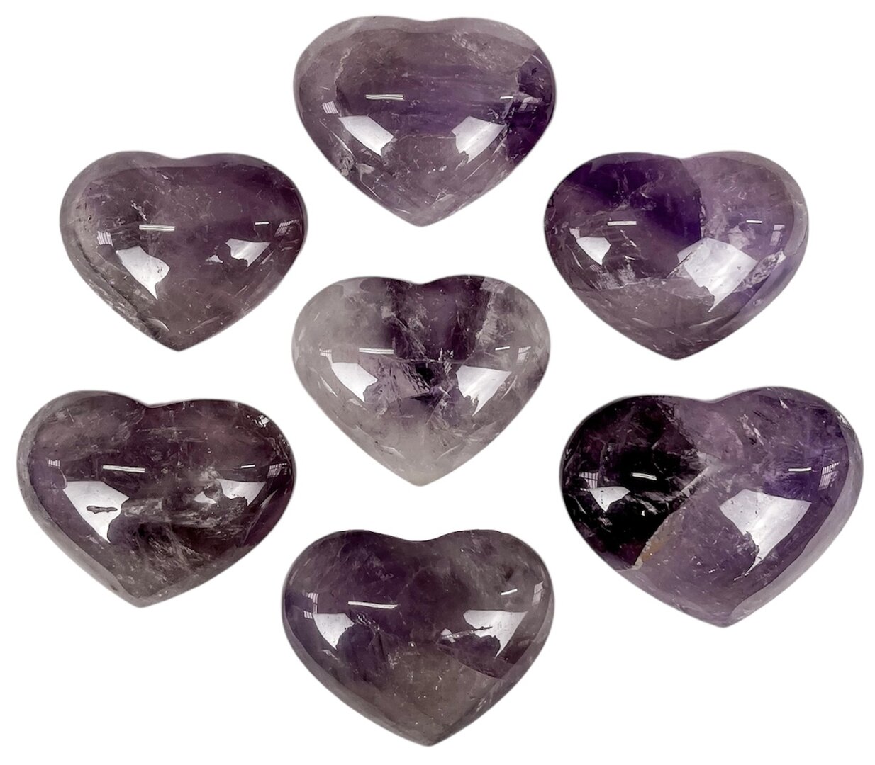 thumbnail image 2 of 20mm Natural Quartz Crystal Heart Stones – Healing Gems – Mixed Colors – Wholesale Lot 2 of 5